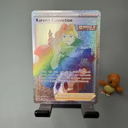 Pokemon Chilling Reign Karen's Conviction 216/198 Rainbow Secret Rare Full Art - Image 1