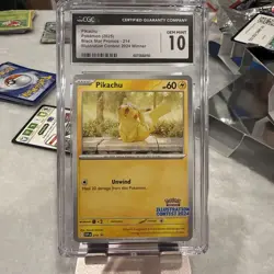 CGC 10 Pikachu Black Star Promo 214 Illustration Contest 2024 Pokemon TCG - Image 1