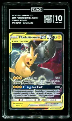 TAG 10 Pikachu & Zekrom GX Team Up 2019 Pokemon Card #33 - Image 1