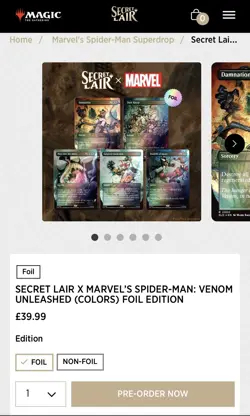 SECRET LAIR X MARVEL'S SPIDER-MAN: VENOM UNLEASHED (COLORS) FOIL Preorder - Image 3