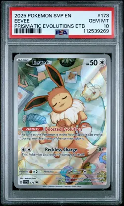 2025 POKEMON SVP EN-SV BLACK STAR PROMO #173 EEVEE PSA 10 - Image 1
