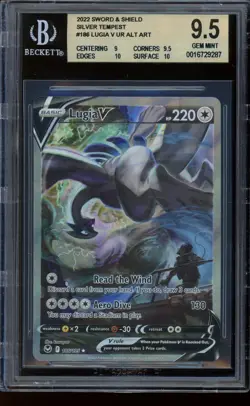 2022 Pokemon Lugia V Silver Tempest Alt Art Sword & Shield #186 BGS 9.5 GEM MINT - Image 1