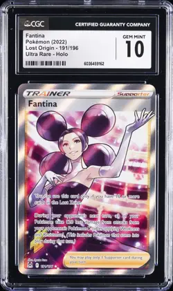 2022 POKEMON LOST ORIGIN - ULTRA RARE - HOLO #191/196 FANTINA CGC 10 GEM MINT - Image 1