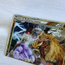Pokemon Entei & Raikou Legend (top) 90/95 HGSS Unleashed Holo Near Mint - Image 5