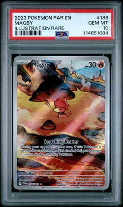 2023 POKEMON PAR EN-PARADOX RIFT ILLUSTRATION RARE #186 MAGBY PSA 10 - Image 1
