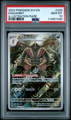 2023 POKEMON SVI EN-SCARLET & VIOLET ILLUSTRATION RARE #220 KINGAMBIT PSA 10 - Image 1