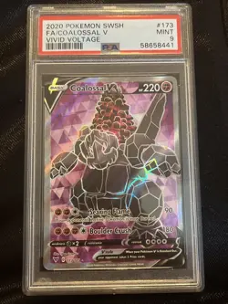 2020 Pokemon Sword & Shield Vivid Voltage ⚡ 173 Full Art Coalossal V PSA 9 🔥 - Image 1