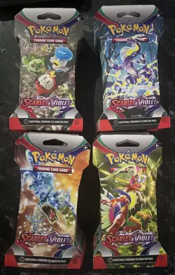 Pokemon TCG: Scarlet & Violet Sleeved Blister Packs X 4. Full Art Sets. - Image 1