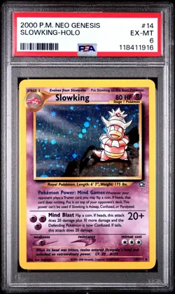 2000 Pokemon Slowking 14/111 Neo Genesis Holo PSA 6 EX MT - Image 1