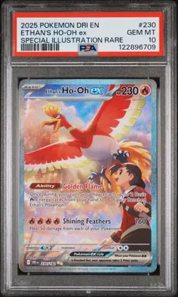 2025 Pokemon #230 Ethan's Ho-Oh ex Special Illustration Rare PSA 10 - Image 1