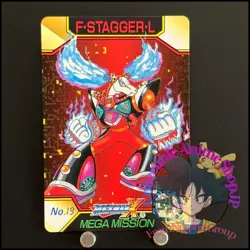 9Mega MAN X Mega Mission Card 15 Flame Stag L CAPCOM BANDAI Japanese Rockman - Image 1