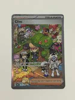 Clive 236/091 S&V Paldean Fates SIR English Pokemon Card - Near Mint - Image 1