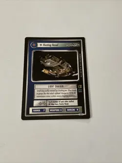 Star Trek CCG Ships Hirogen Hunting Vessel Black Boarder Voyager Card - Image 1