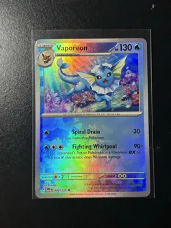 Vaporeon Master Ball & Pokeball Pattern 022/131 Prismatic Evolutions Holo Card - Image 2