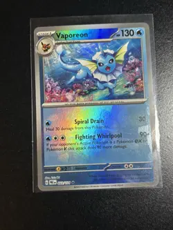 Vaporeon Master Ball & Pokeball Pattern 022/131 Prismatic Evolutions Holo Card - Image 4