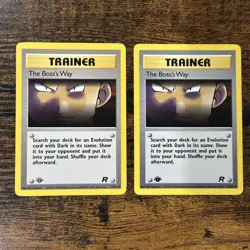 The Boss's Way 73/82 1st Edition Smudge & Grey Stamp Error Misprint Pokemon Card - Image 1