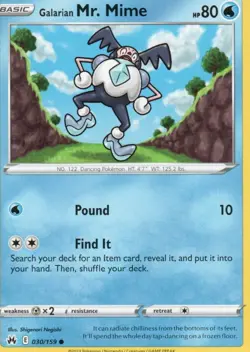 Galarian Mr. Mime 030/159 - Common - Crown Zenith Pokemon Card - Image 1