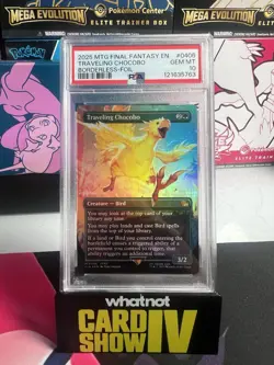 2025 MTG Final Fantasy EN Borderless Foil 0406 Traveling Chocobo PSA 10 GEM MINT - Image 1