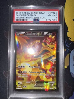 POKEMON XY BLACK STAR PROMO 2016 RED & BLUE COLLECTION #XY121 CHARIZARD EX PSA 8 - Image 1