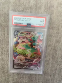 2020 POKEMON SWORD & SHIELD SNORLAX VMAX #142 FULL ART PSA 9 MINT - Image 1