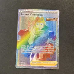 Karen's Conviction Secret 216/198 Sword & Shield Chilling Reign Rainbow Pokemon - Image 1