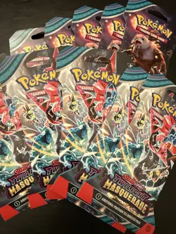 10x Pokemon Scarlet & Violet Twilight Masquerade Sleeved Booster Pack - Image 1