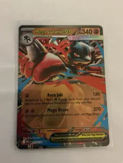 Mega Lucario EX 077/132 Double Rare Full Art Pokemon TCG Mega Evolution - Image 1