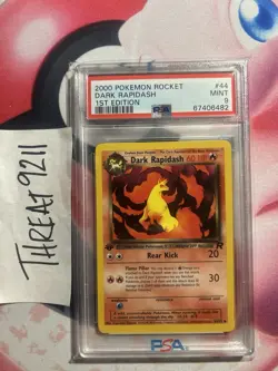 Pokemon - Team Rocket Dark Rapidash 44/82 First Edition PSA 9 - Image 1