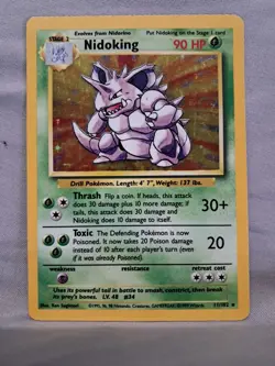 Pokemon 1999 Nidoking #11/102 BaseSet Holo Raw Card - Image 1