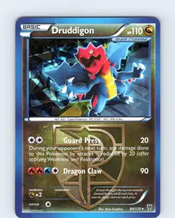 Pokemon Druddigon B&W Plasma Storm 94/135 Cracked Ice Holo Rare Card Played LP - Image 1