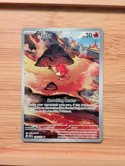 Pokemon TCG Magby 186/182 Paradox Rift Full Art Illustration Rare Card - Image 1