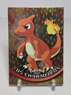 Pokemon Card Topps TV Animation Edition Charmelon #05 Holo Foil Raised Flames - Image 1