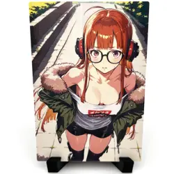 Persona 5 Futaba Sakura Sexy Anime Waifu Girl Doujin Lewd Goddess Story Art Card - Image 2
