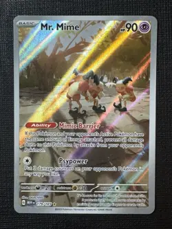 Pokemon TCG Mr. Mime Scarlet & Violet Holo Illustration Card 179/165 NM Cond. - Image 1