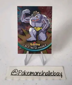 Machoke #67 - Pokemon Topps Series 1 Card *EXC* Holo - BLUE LOGO - Image 1