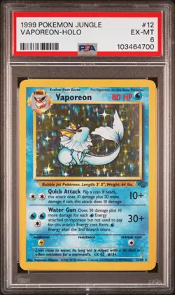 1999 POKEMON JUNGLE #12 VAPOREON-HOLO PSA 6 - Image 1