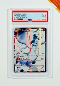 Pokemon PSA 9 Reshiram #113 Full Art Black & White 2011 English - Image 1