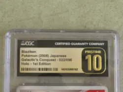 CGC 10 Blaziken Pokemon 2008 Japan Galactic's Conquest 022/096 Holo 1st Edition - Image 2