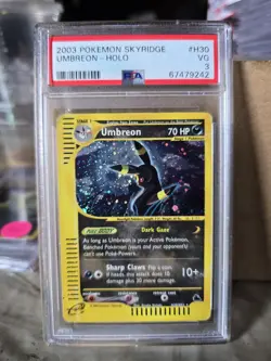 Pokemon Umbreon Skyridge Holo Rare #H30 PSA 3 VG - Image 1