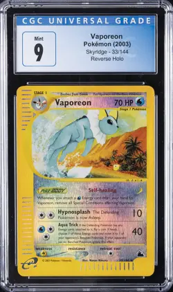 2003 POKEMON SKYRIDGE #33 VAPOREON CGC 9 - Image 1