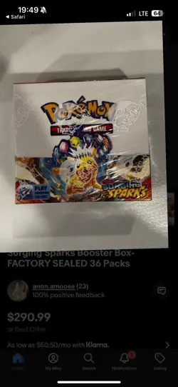Pokemon TCG Scarlet Violet Surging Sparks Booster Box Factory Sealed SV08 - Image 2