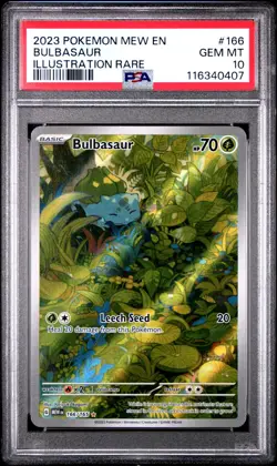 2023 Pokemon MEW EN-151 Bulbasaur Illustration Rare #166/165 PSA 10 GEM MT - Image 1