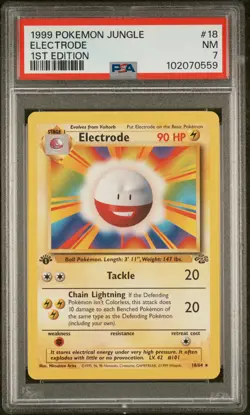 1999 POKEMON JUNGLE 1ST ED #18 ELECTRODE PSA 7 - Image 1