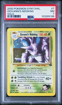 2000 POKEMON GYM CHALLENGE HOLO #7 GIOVANNI'S NIDOKING PSA 7 - Image 1