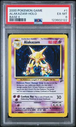 2000 POKEMON GAME BASE II 1 ALAKAZAM-HOLO PSA 6 - Image 3