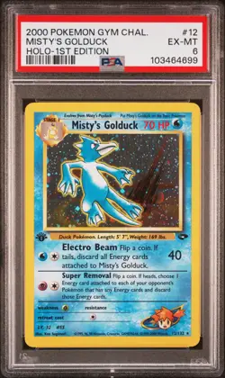 2000 POKEMON GYM CHALLENGE HOLO-1ST ED #12 MISTY'S GOLDUCK PSA 6 - Image 1