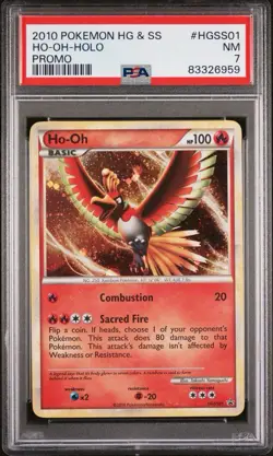 Pokemon TCG Ho-Oh Holo Promo HGSS01 2010 Heartgold Soulsilver PSA 7 - Image 1
