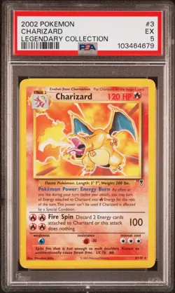 2002 POKEMON LEGENDARY COLLECTION #3 CHARIZARD PSA 5 - Image 1