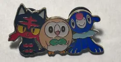 Pokemon Sun Moon Alola Starters Official 2016 Enamel Pin Rowlet Popplio Litten - Image 2