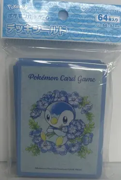 Pokemon Center Japan Baby Blue Eyes Piplup Official TCG Sleeves 64 CT US Seller - Image 1